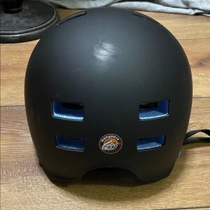 Kids Helmet - Matte Black and Vibrant Blue